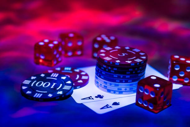Caribbean Stud Poker table display showing ante bets, call window, and dealer hand reveal